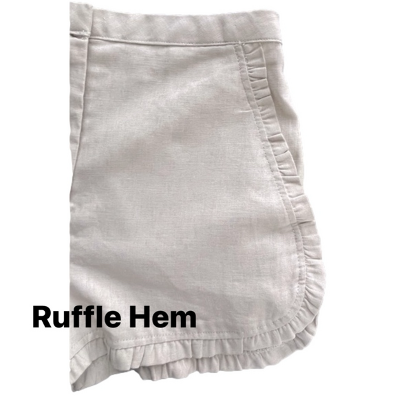 BP Shorts Ruffle Hem Linen Blend Cream XXS New - Picture 3 of 10